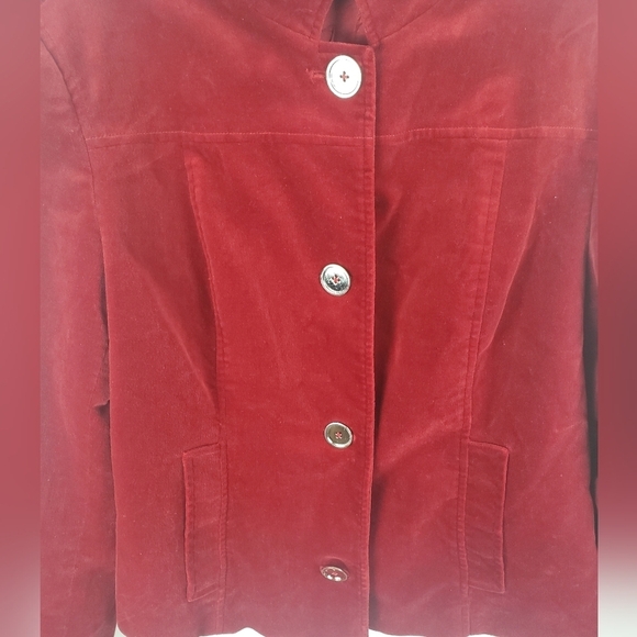 Jones New York Signature Stretch Velvet Long Sleeve Button Holiday Jacket Sz L - Picture 4 of 11